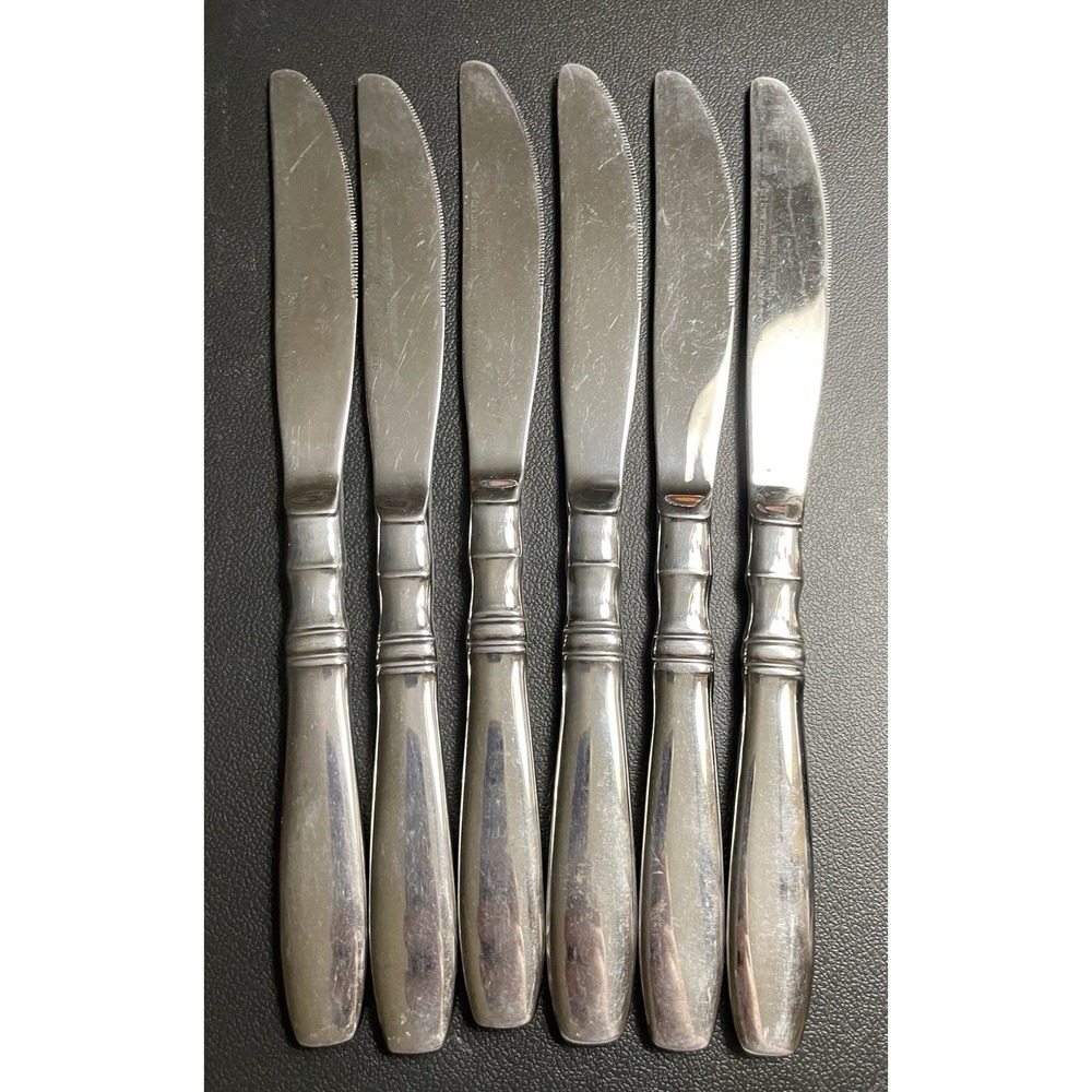 Set of 6 Reed &‎ Barton Heritage Mint Stainless Brompton Butter Knives